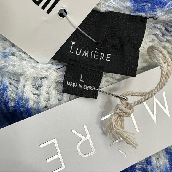 Lumiere Urban Outfitters white blue tie dye sweater NWT large - Picture 4 of 6